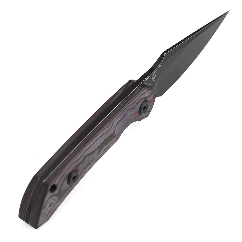 Kansept Fenrir | Exclusive | Fixed Blade | Purple Haze Fatcarbon Handle |2.87" CPM S35VN Blade | Sparrow Knife Design | KG3034A4