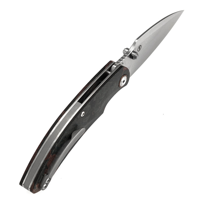 Kansept Falk | Limited Version | Thumb Stud | Green Rag Burl Canvas Micarta | 3.31" Elmax Blade | Cédric Destombes Designed | K1142A4