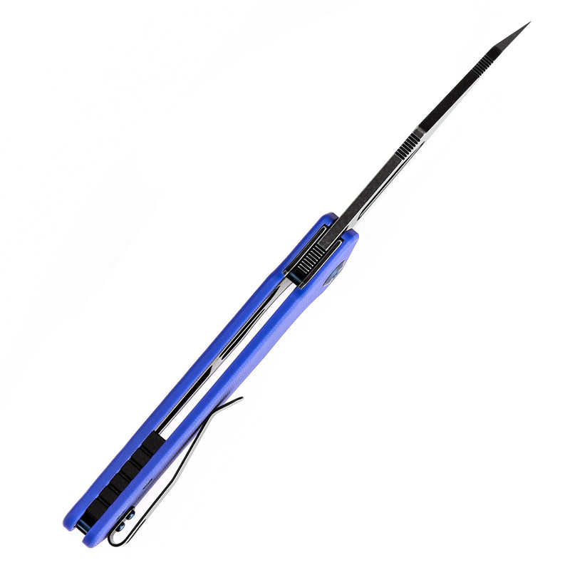KANSEPT Egress T1033A2 Black Stonewashed 14C28N Blue G10 Handle with Nitch Designs Design