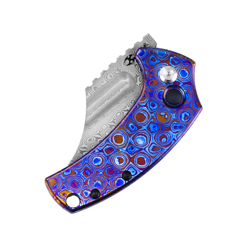 Wasp | Button Lock | Timascus | 2.36" Damascus | Koch Tools | T2144F7