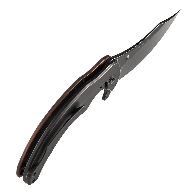 KANSEPT Gilgamesh Flipper Copper Carbon Fiber with Blackwash Titanium Handle ( 3.75" CPM S35VN Blade) Andreas Goltz Designed- K1128A4