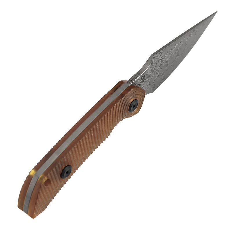 Kansept Fenrir | Fixed Blade | PEI Handle |2.87" Damascus Blade | Sparrow Knife Design | KG3034A1