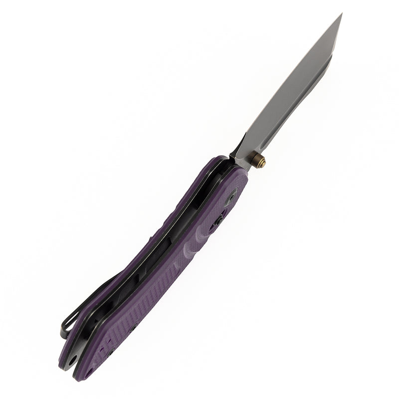 Kansept Korvid V | Crossbar Lock | Purple G10 with Diamond Pattern | 2.91" Blackwash D2 Blade | Koch Tools Designed | TE2030V3