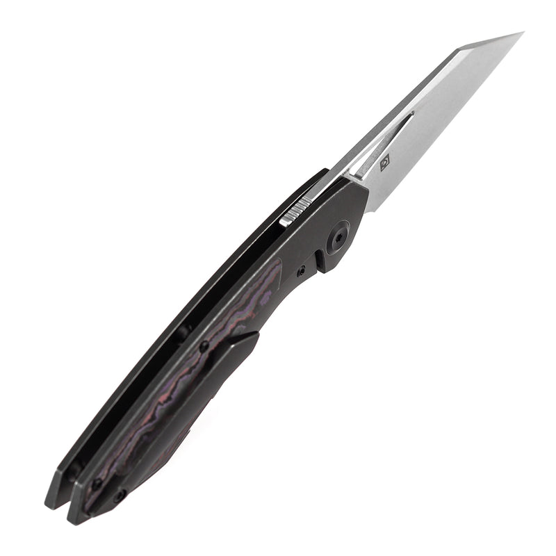 KANSEPT STRIP | Thumb Hole | Purple Haze Fatcarbon+Blackwash Titanium | 3.4" Magnacut Blade | RON STEELE DESIGN | K1113A2