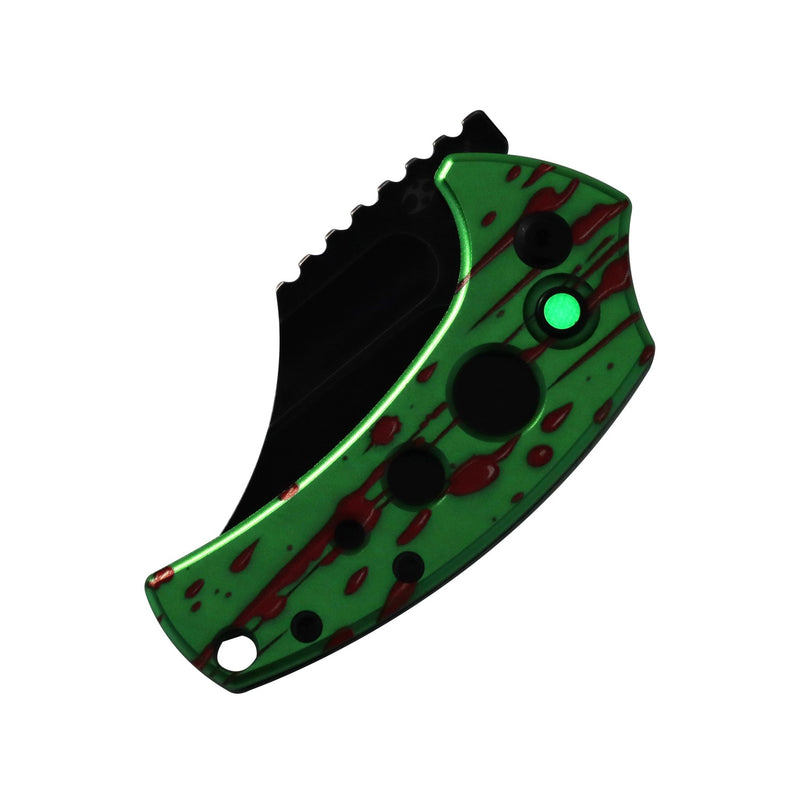 Wasp | Button Lock | Green Aluminum with Zombie Blood Print | 2.36" 154CM | Koch Tools | T2144F8