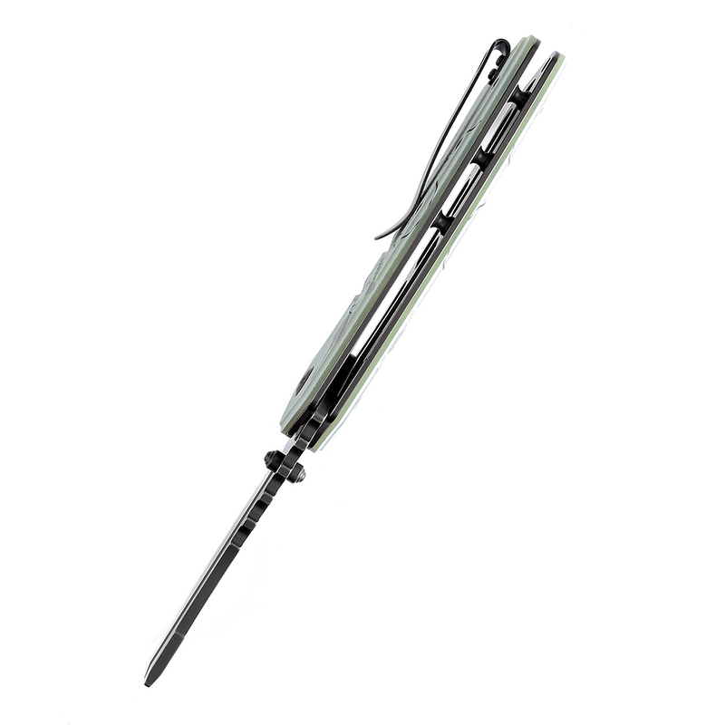 XL Korvid T1030B5 Stonewashed Anodized and 154CM Blade Jade G10 with Parent and Child Hands- Handle Designed by Koch Tools