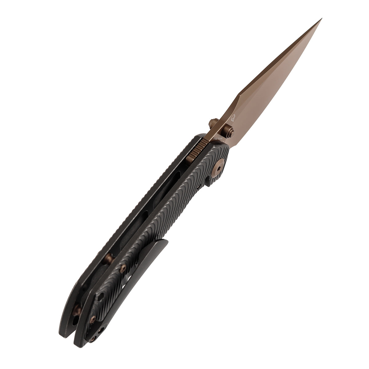 Kansept Fenrir | Frame Lock | Blackwash Titanium with Micro Milled