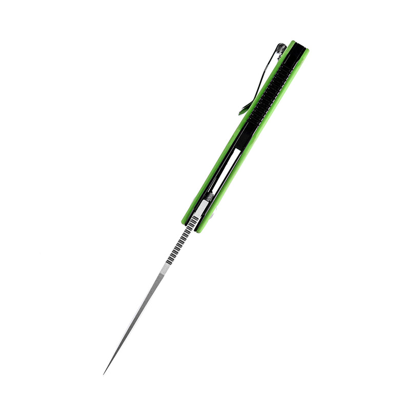 KANSEPT Hellx T1008A5 Stonewashed D2 Blade Green G10+ Black Anodized Stainless Steel Handle with  Mikkel Willumsen Design