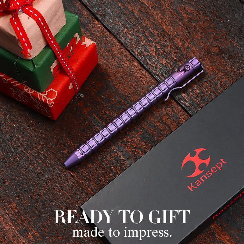 Kansept EDC Scavenger Bolt Action Purple Anodized Titanium Pen with Frag Pattern Designed by Kevin Passon-G013H6