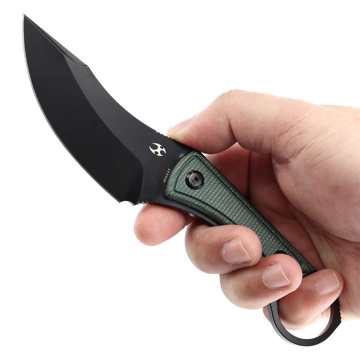 KANSEPT Niko Fixed Knife Green Micarta Handle (3.54''D2 Blade ) with Sheath Marco Knives Design -G004A2