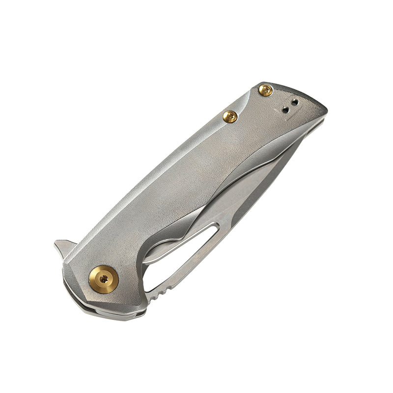KANSEPT KRYO Thumb Hole Titanium Handle (3.58" CPM S35VN Blade) Kim Ning Design-K1001A1