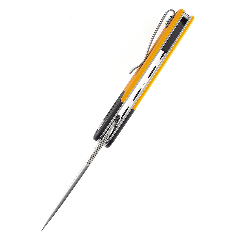 Reverie T2025B7 Stonewashed 154CM Blade Black and Yellow G10 Handle Design by Justin Lundquist