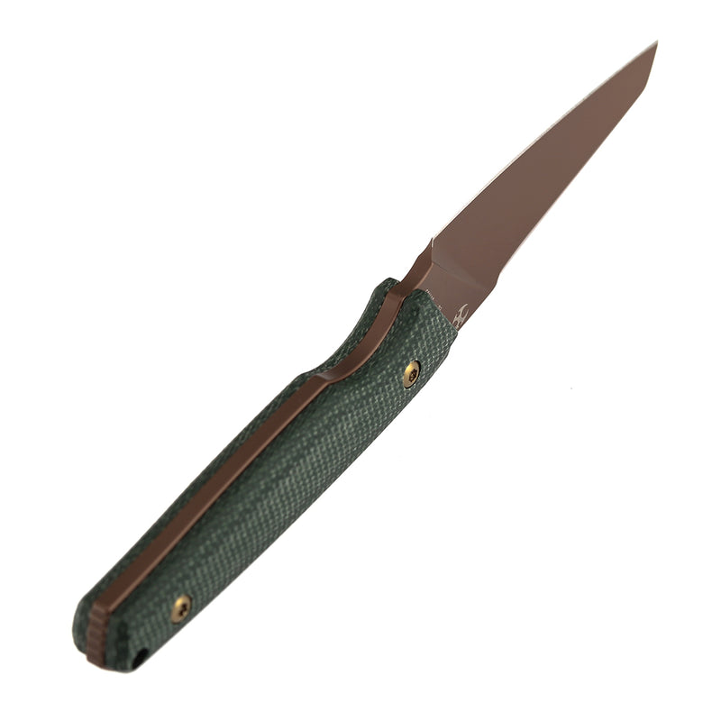 Kansept Parr | Fixed Blade | Green Micarta | 3.12" Rose Gold D2 Blade | Jonathan Styles Design | G011A8