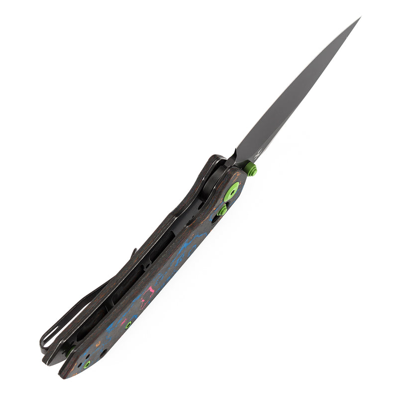 KANSEPT Fenrir Crossbar Lock Knife 80S Camo Carbon Fiber Handle (3.48'' CPM S35VN Blade) Greg Schob Design - K1034V4