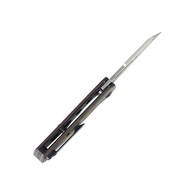 Lucero | Liner Lock | 80S Camo Carbon Fiber | 2.56" Damascus | August Originals |T2156A1