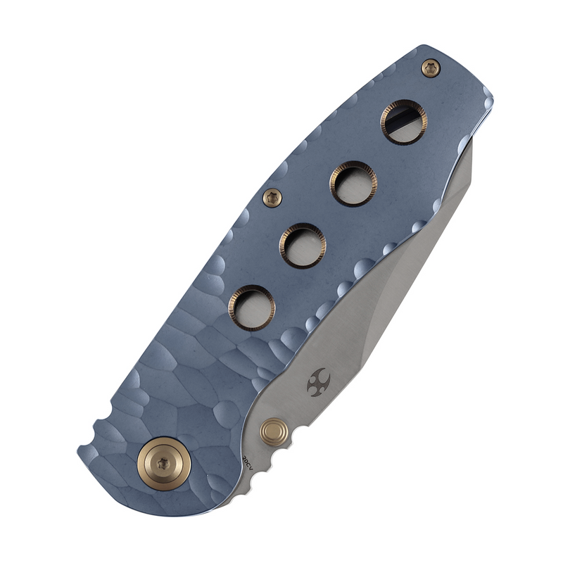 Kansept Caveman | Frame Lock | Blue Anodized and Stonewashed