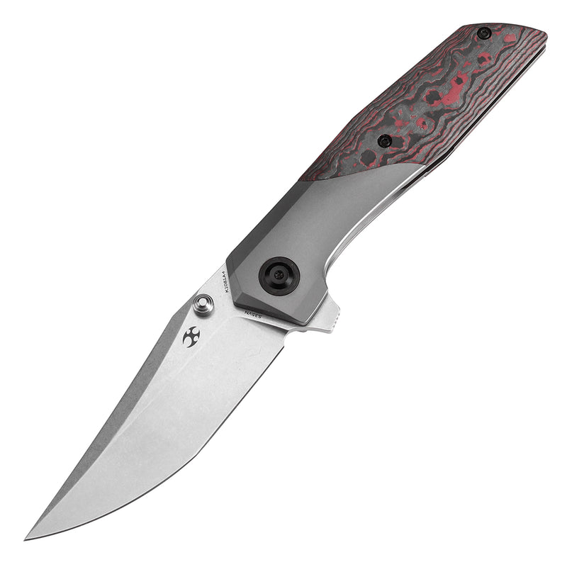 KANSEPT Deadite Thumb Stub Bronze Anodized Titanium with Lava Flow Fatcarbon Handle (3.52''CPM S35VN Blade ) Tuffknives Designed - K1081A4