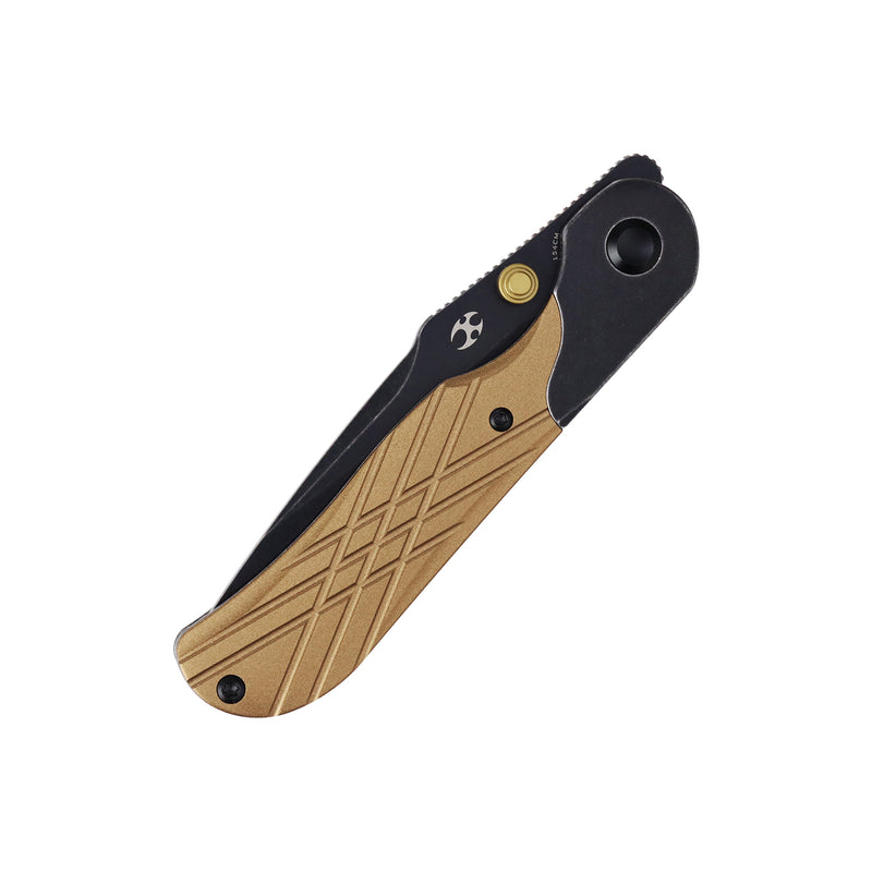 Lichen | Bolster Lock | Bronze Anodized Aluminum with Topo Pattern | 3.02" 154CM | Derek Sharon | T2091A4
