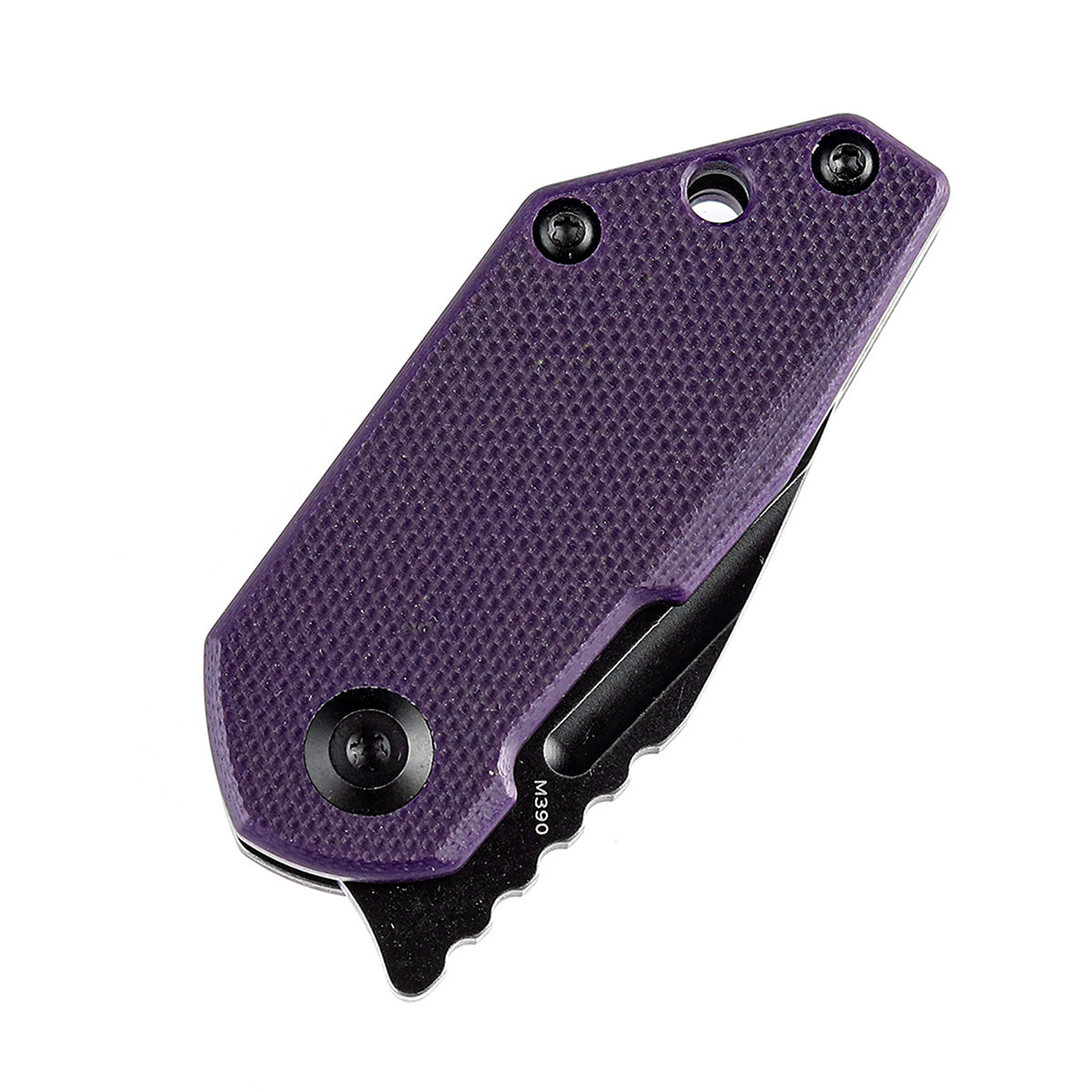KANSEPT RIO Flipper Knife Purple G10 Handle (1.56'' M390 Blade)4T5