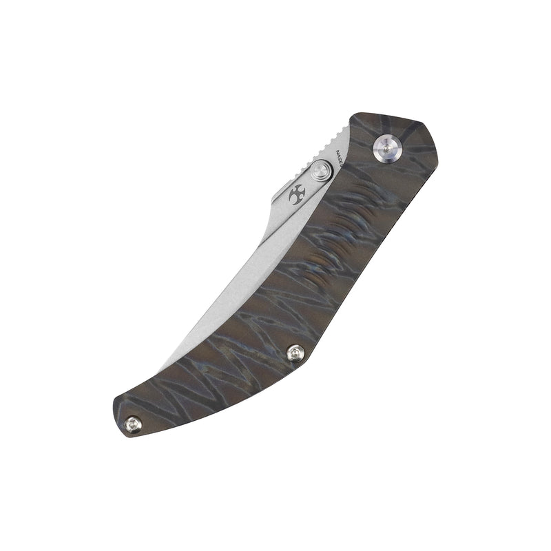 Navaja | Frame Lock | Tiger Stripe Flamed Titanium | 3.61" CPM S35VN | Pinkerton Knives | K1149A4