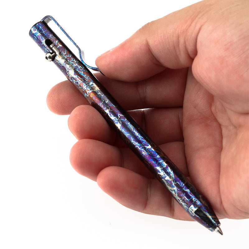 Kansept EDC Scavenger Bolt Action Titanium Pen with Lightning Strike Finish Designed by Kevin Passon-G013H2