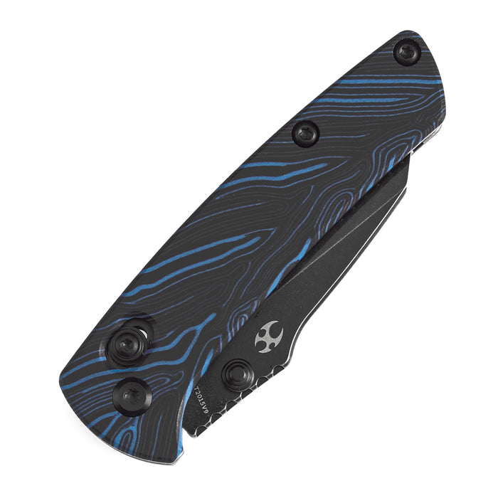 KANSEPT Little Main Street Cross Bar Lock Blue & Black G-mascus Handle (2.26'' Blackwash 154CM Blade) Dirk Pinkerton Design T2015V9