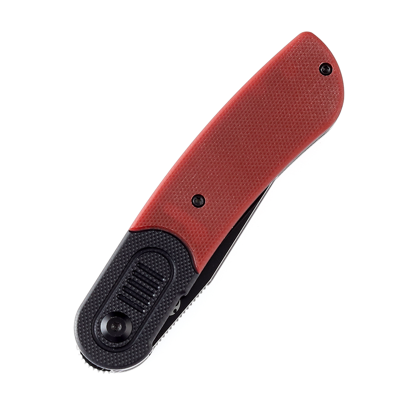 Reverie T2025B6 Black Stonewashed 154CM Blade Black and Red G10 Handle Design by Justin Lundquist