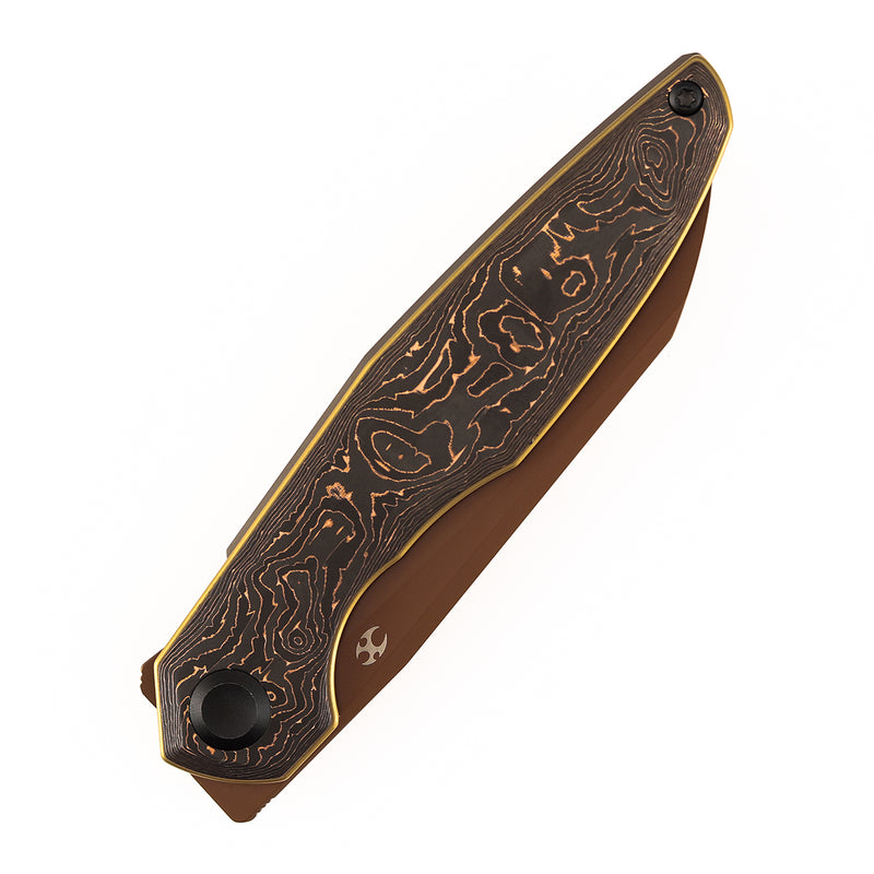 Kansept Halide | Liner Lock | Copper Carbon Fiber | 3.2" Rose Gold Coated CPM S35VN Blade | James Arnold Design | K1136A5