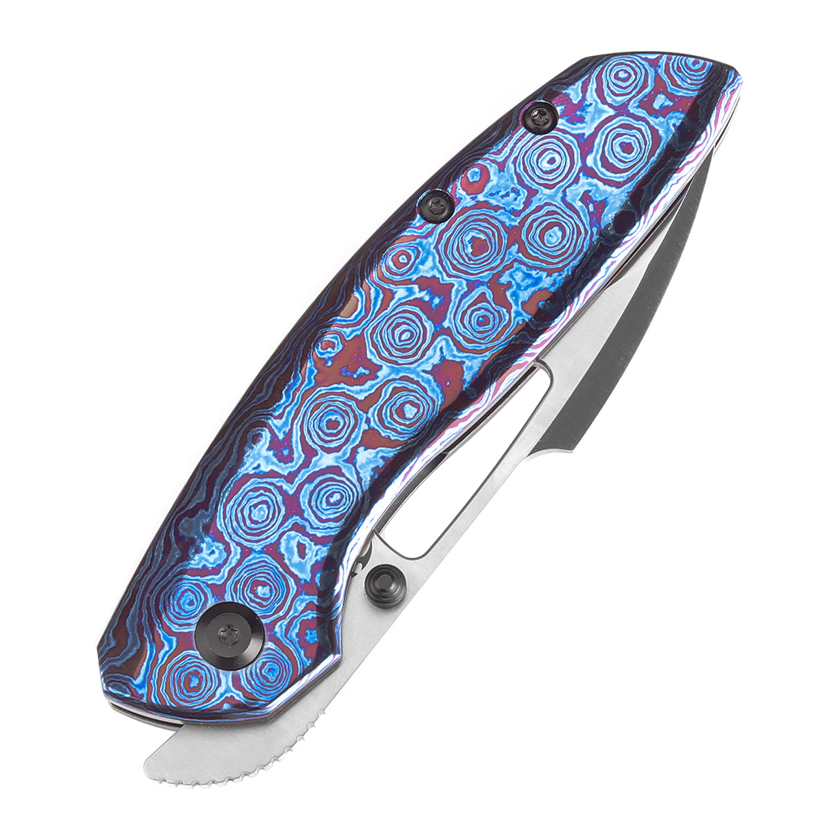 KANSEPT Link Thumb Studs Timascus and Blackwash Titanium Handle
