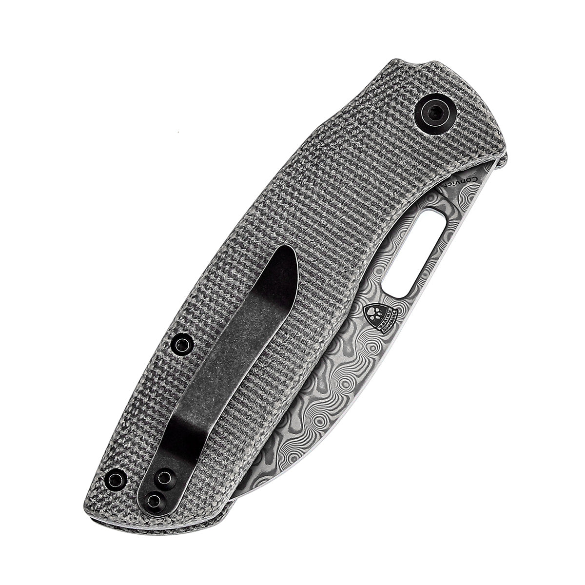 KANSEPT Convict Thumb Hole Knife Black Micarta Handle (3.3