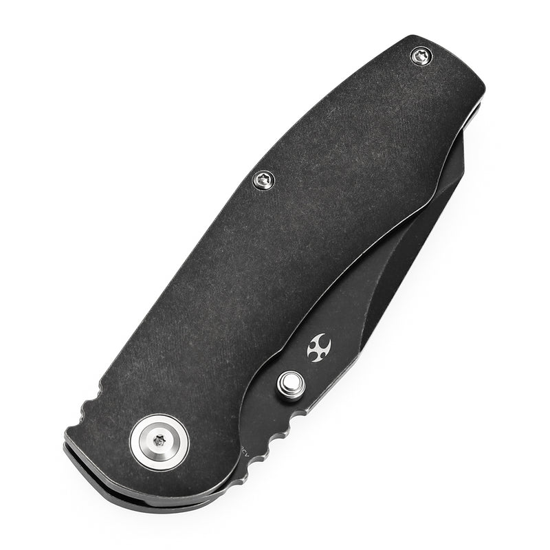 KANSEPT Caveman Thumb Stub Blackwash Titanium Handle (3.57" CPM 20CV Blade) with Jesse Pauley Design-K1110A2