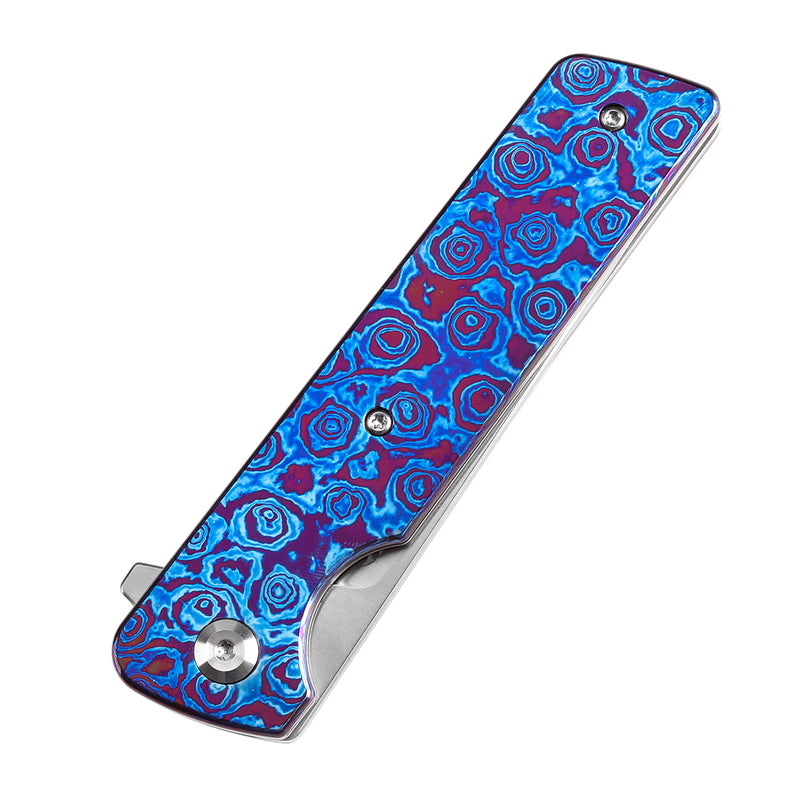 KANSEPT Anomaly Flipper Knife Timascus Handle with Timascus Clip(3.14''CPM-S35VN Blade) Dirk Pinkerton-K2038A7