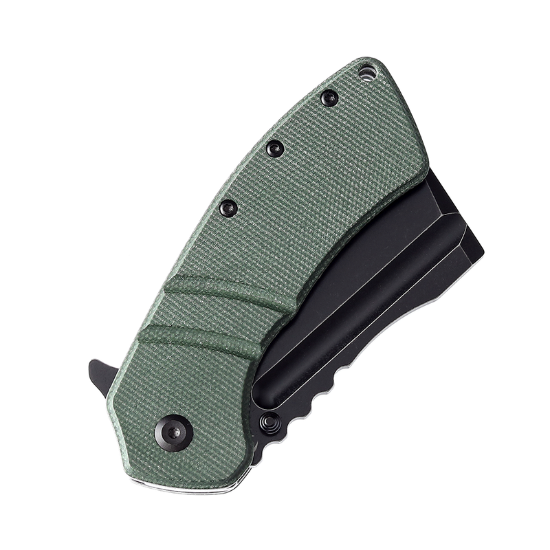 KANSEPT XL Korvid Black Stonewashed 154CM Blade Green Micarta Handle Designed by Koch Tools-T1030B4