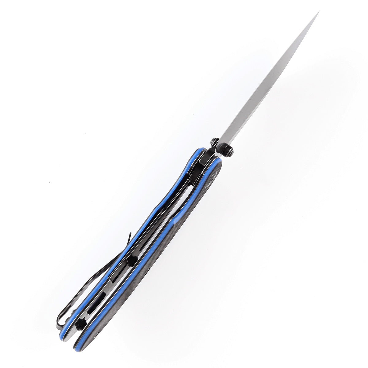 KANSEPT Nesstreet Thumb Stub Knife Black & Blue G10 Handle (3.58
