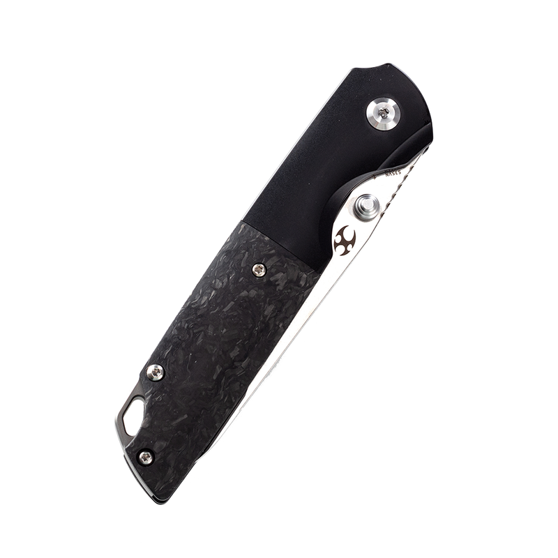 KANSEPT Warrior --Left Handed Flipper Knife 6AL4V Titanium +Carbon Fiber Handle (3.46'' CPM-S35VN Tanto Blade) Kim Ning Design -K1005T6L