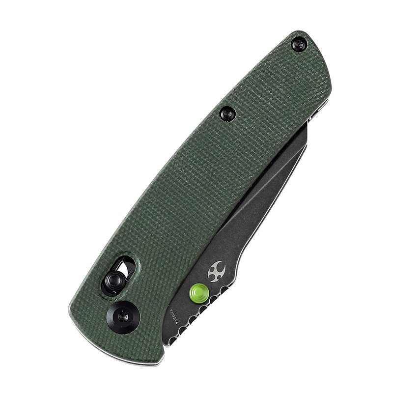 KANSEPT Main Street Thumb Studs/ Crossbar Lock Kinfe Green Micarta Handle (3.36'' 154CM Blade) Dirk Pinkerton Design-T1015V6
