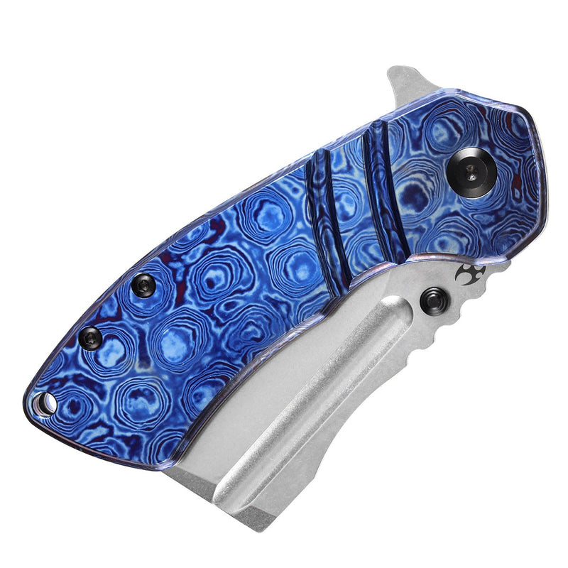 KANSEPT M+ Korvid Thumb Studs/Flipper Knife Timascus Handle (3.07'‘ CPM S35VN Blade ) Koch Tools Design-K2030C1U