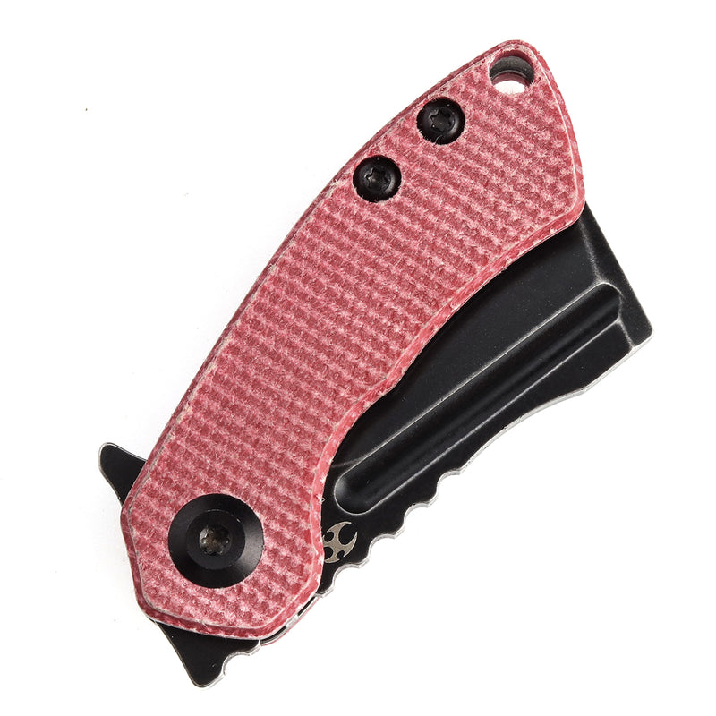 KANSEPT Mini Korvid  Flipper Knife Red Canvas Micarta  Handle (1.45'' 154CM Blade) Koch Tools Design-T3030M2