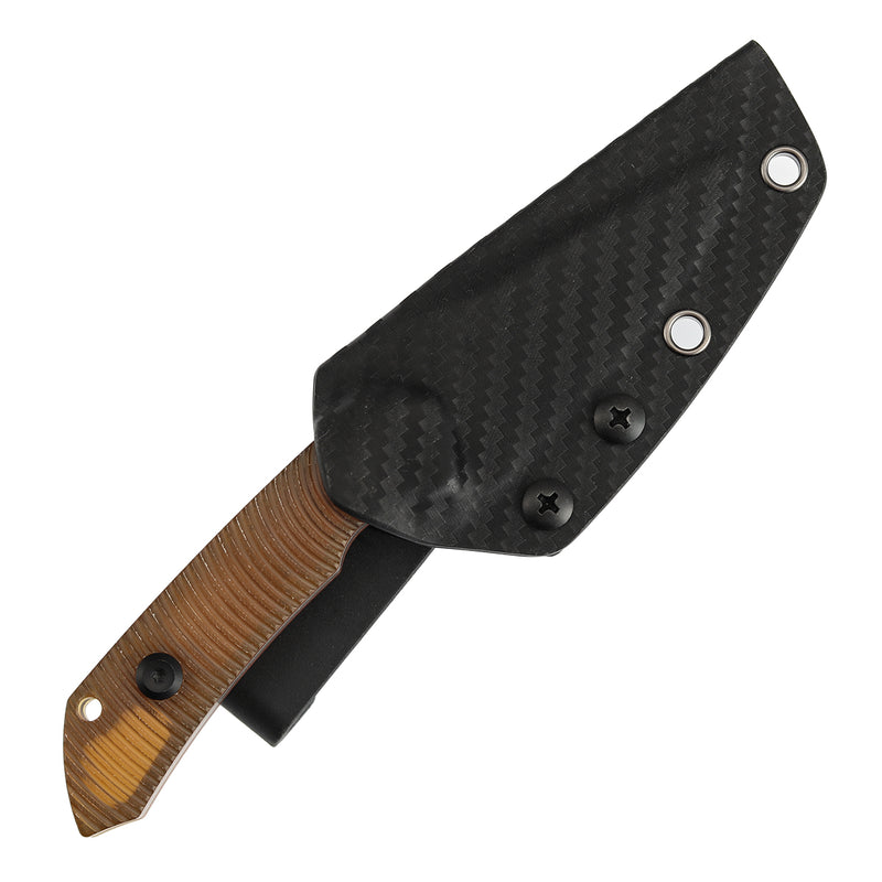 Kansept Fenrir | Fixed Blade | PEI Handle |2.87" Damascus Blade | Sparrow Knife Design | KG3034A1