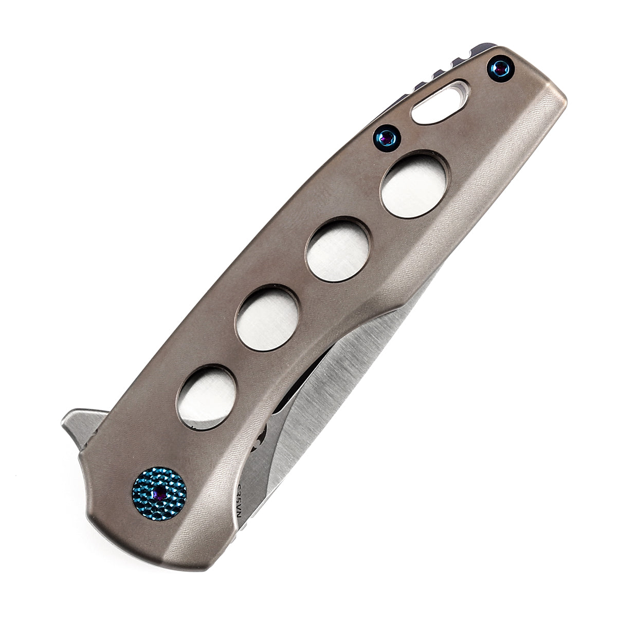 KANSEPT Cassowary Flipper Knife Bronzed Anodized Titanium Handle