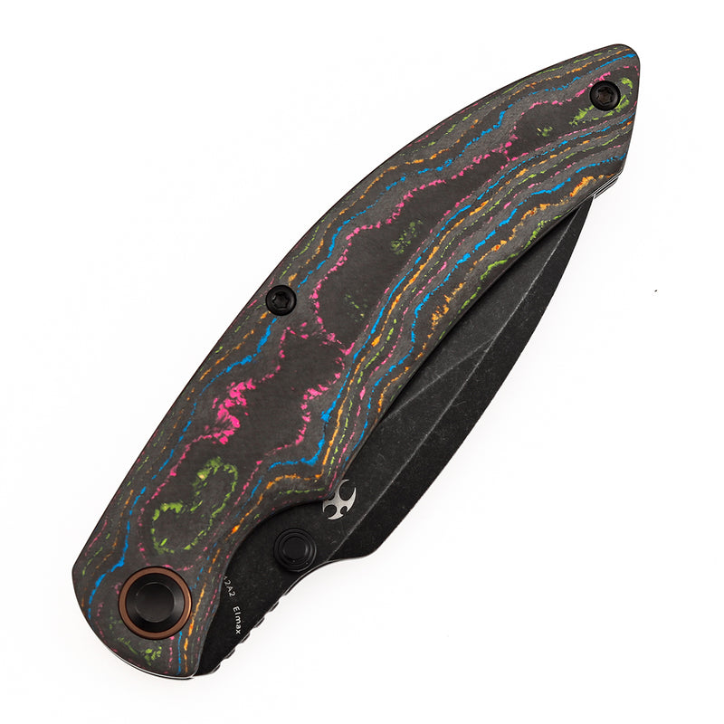 Kansept Falk | Thumb Stud | 80S Camo Carbon Fiber | 3.31" Elmax Blade | Cédric Destombes Designed | K1142A2