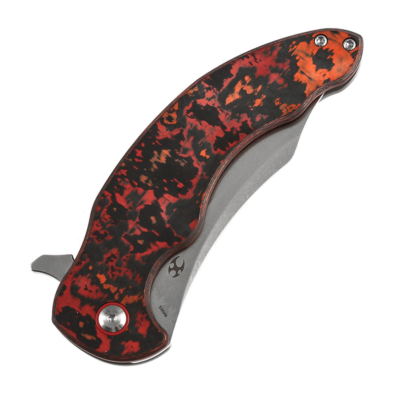 KANSEPT Gilgamesh Flipper MarsValley FatCarbon Fiber with Beadblasted Titanium Handle ( 3.75" CPM S35VN Blade) Andreas Goltz Designed- K1128A2