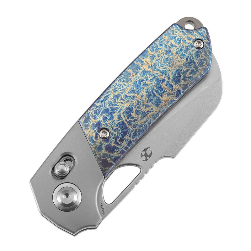 Kansept Nahual | Crossbar Lock | Beadblasted Titanium & Lightning Strike Finish Ti | 2.95" Magnacut Blade | Javier Garcia Design | K2125V5