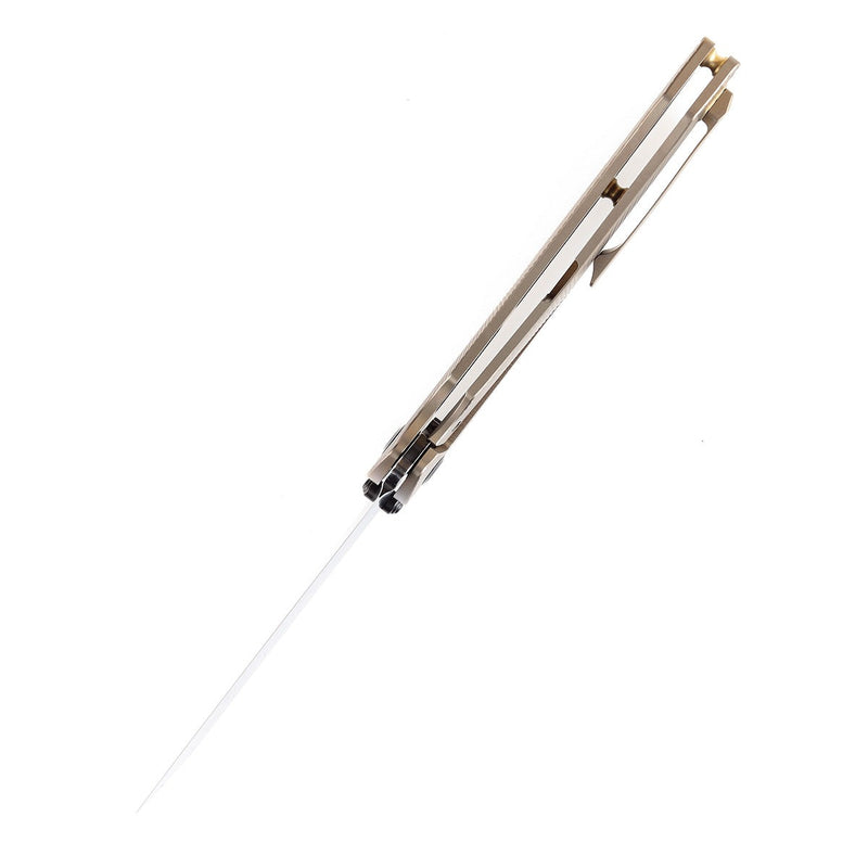 KANSEPT Colibri Tech Flipper/Thumb Hole Knife Bronze Anodized Titanium Handle (4.34'' Black CPM-S35VN Blade) Kmaxrom Design -K1060A5