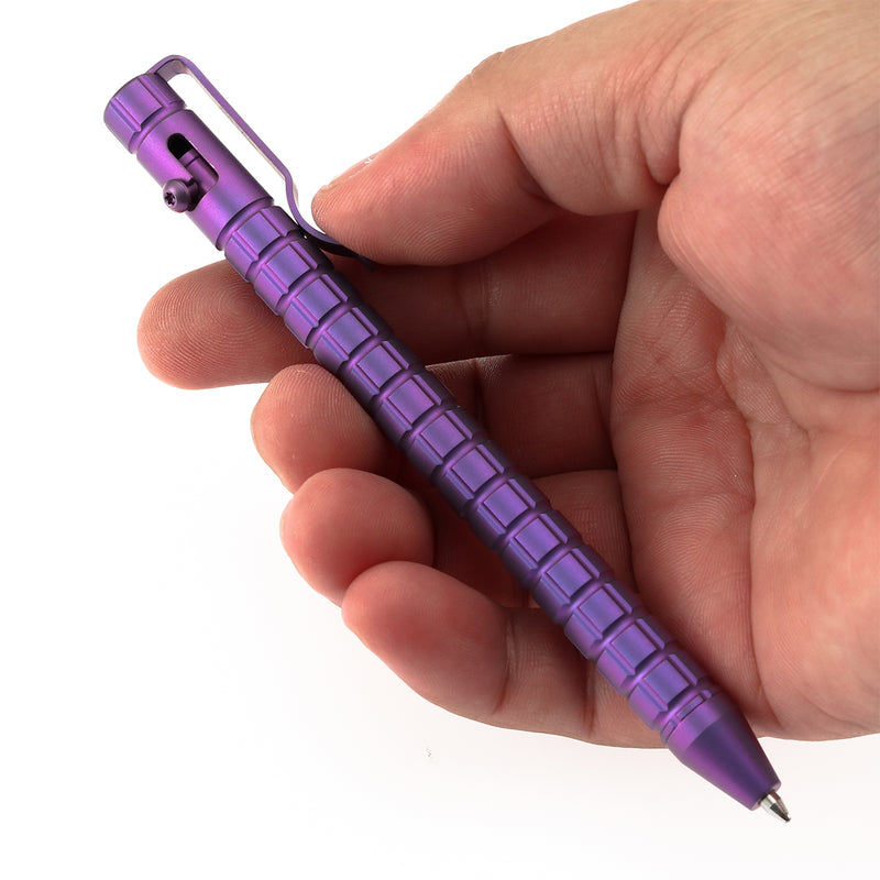 Kansept EDC Scavenger Bolt Action Purple Anodized Titanium Pen with Frag Pattern Designed by Kevin Passon-G013H6