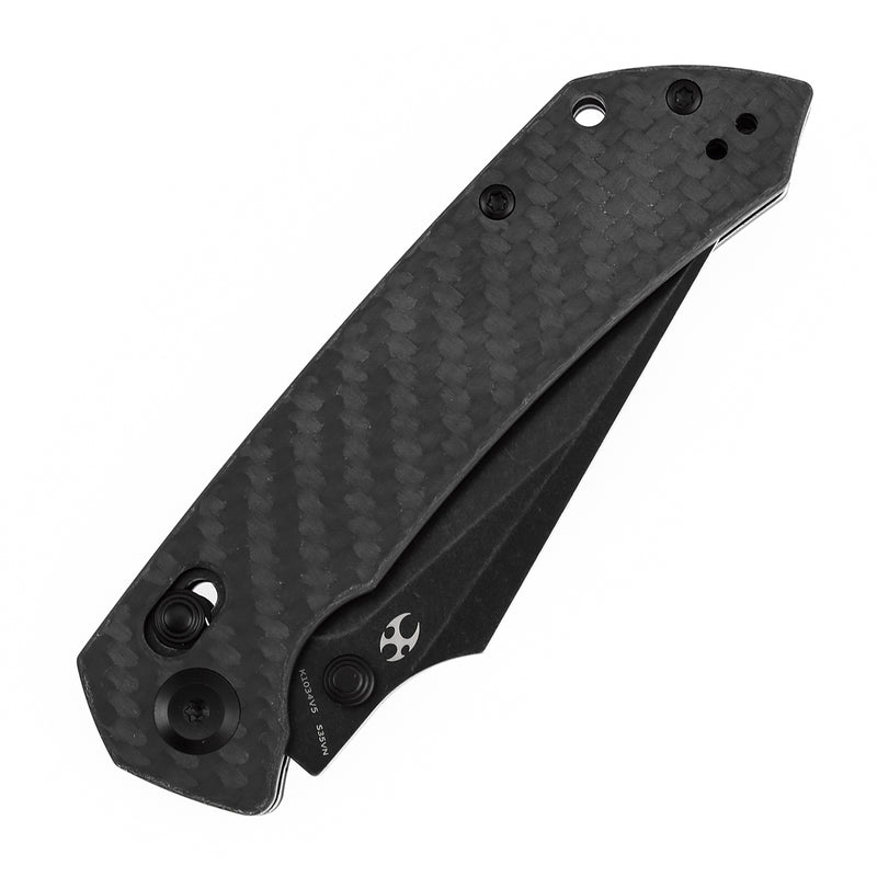 KANSEPT Fenrir Crossbar Lock Knife Twill Cabrbon Fiber Handle (3.48'' CPM S35VN Blade) Greg Schob Design - K1034V5