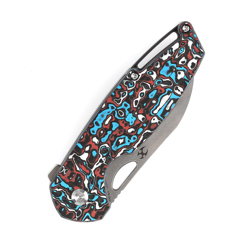KANSEPT Model 6 Flipper/Thumb Hole Knife Carbon Fiber Handle (3.1'' CPM 20CV Blade) -K1022A7