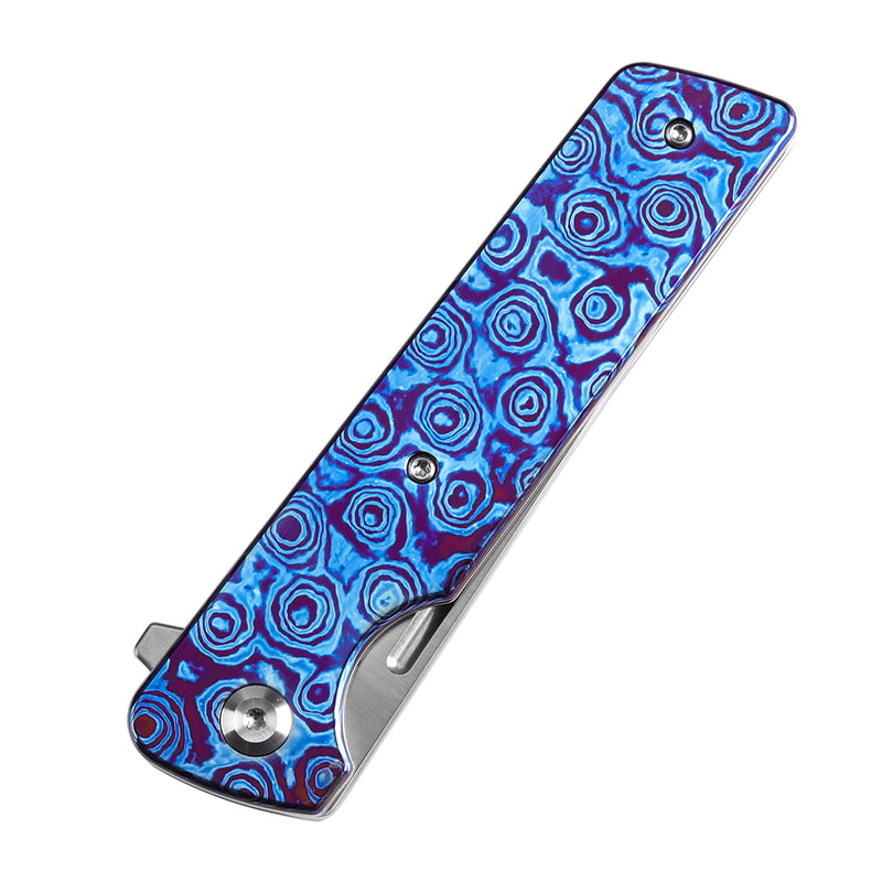KANSEPT Anomaly Flipper Knife Timascus Handle with Timascus Clip(3.14''CPM-S35VN Blade) Dirk Pinkerton-K2038T7