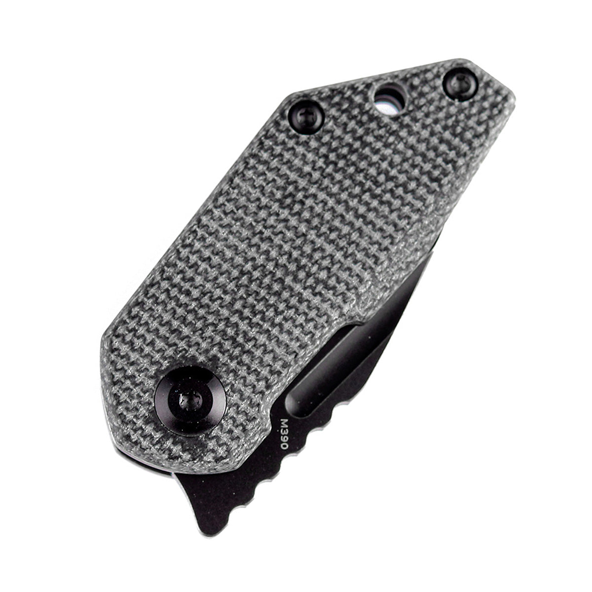 KANSEPT RIO Flipper Knife Black Micarta Handle (1.56'' M390 Blade