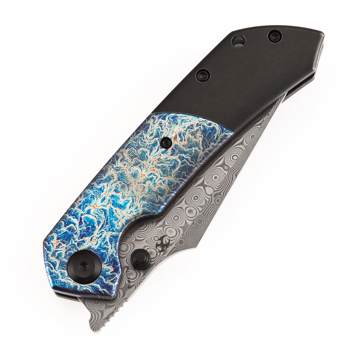 Kansept Fenrir | Liner Lock | Blackwash Titanium with Lightning